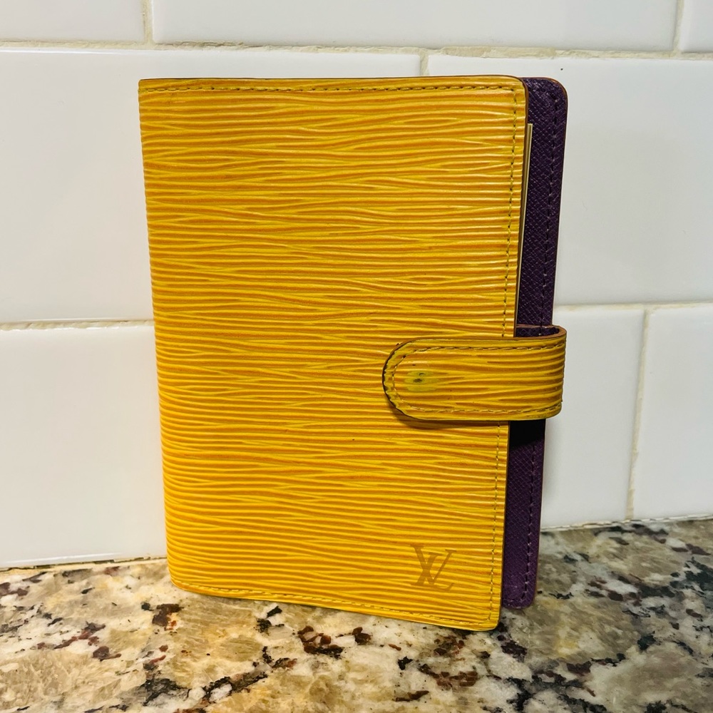 LOUIS VUITTON Agenda PM Yellow Epi Leather Large Wallet 💯 AUTHENTIC